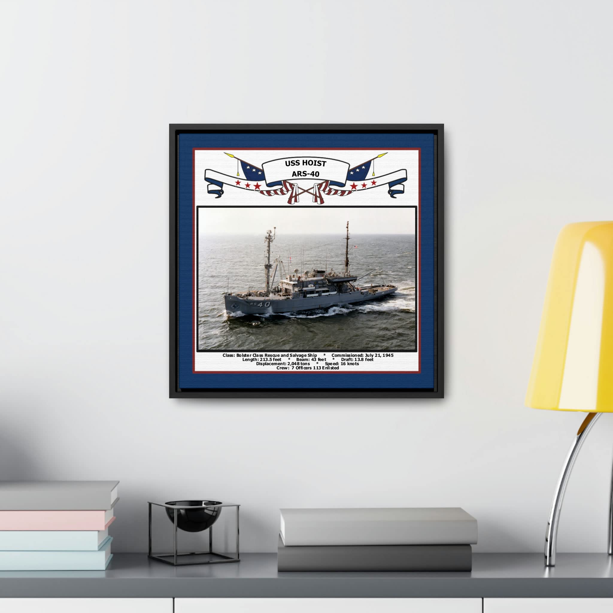 Amazon.com: USS Hoist ARS 40 Navy Ship Floating Frame Photo